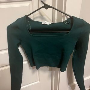 Square neck long sleeve top